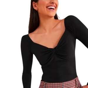 BODEN SWEETHEART JERSEY TOP BLACK US 14